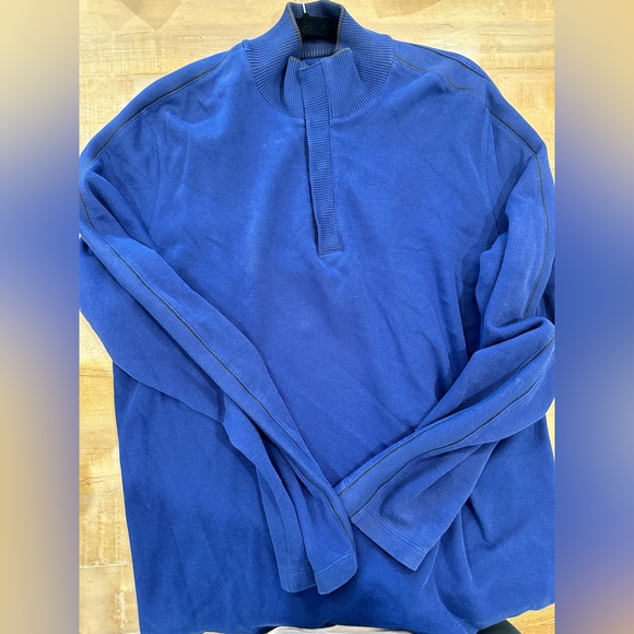 Hugo Boss men’s blue pullover sweater snap closure cotton top - Picture 10 of 12
